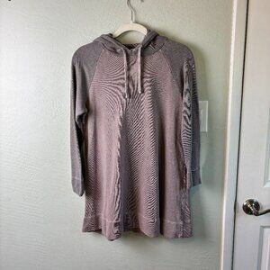 James Perse Lightweight Cotton Jersey Hoodie Raglan Mauve & Gray Size 2 (M)